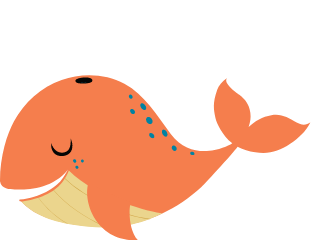 Illustrated smiling whale