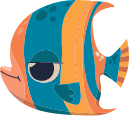 Illustrated fish smiling