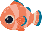 Illustrated clownfish smiling